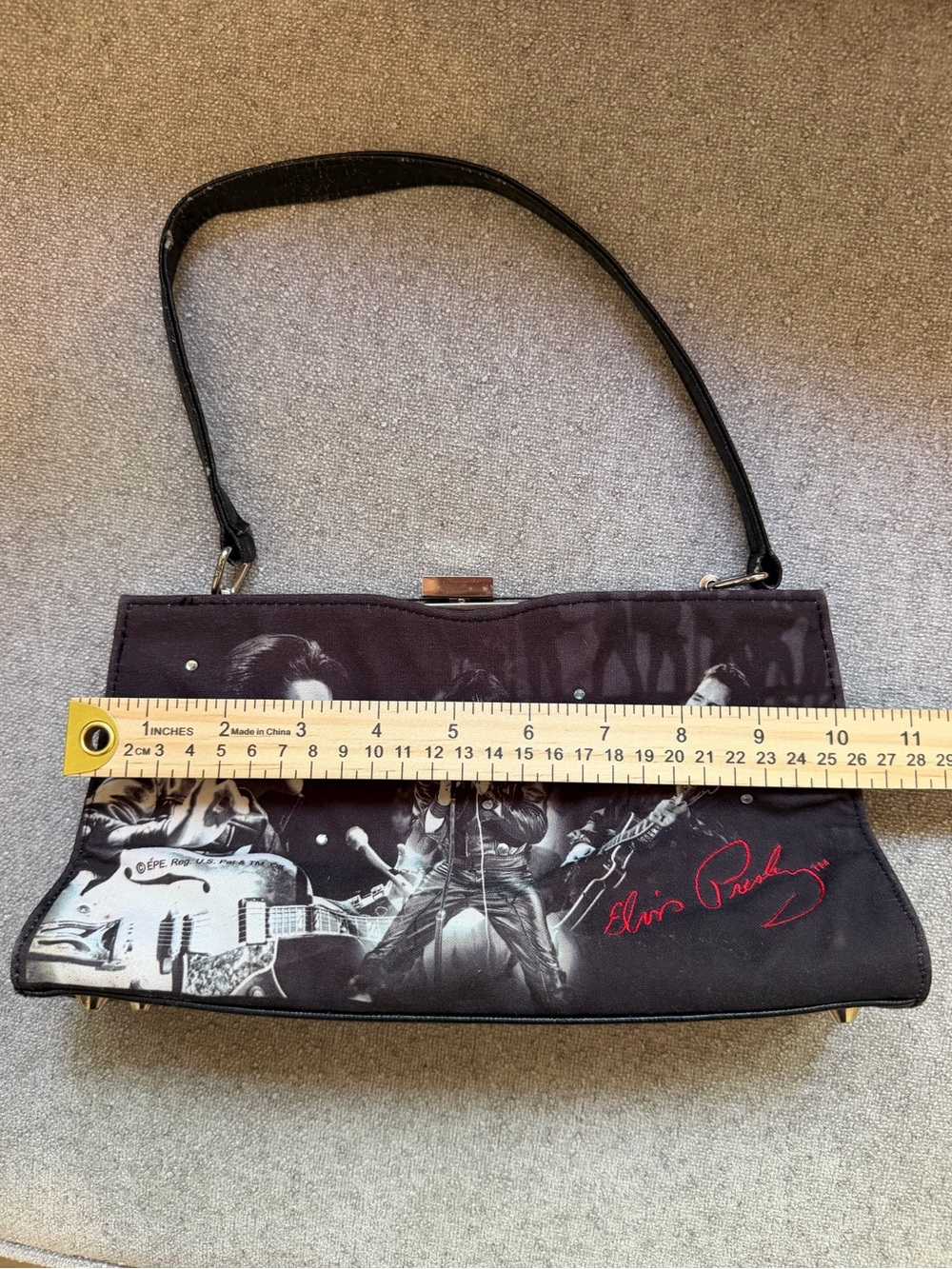 Vintage Ashley M Elvis Presley Photo Shoulder Bag Purse Y2K Licensed - Picture 3 of 11